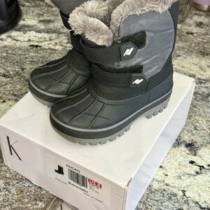 Kids Black and Gray Winter Boots